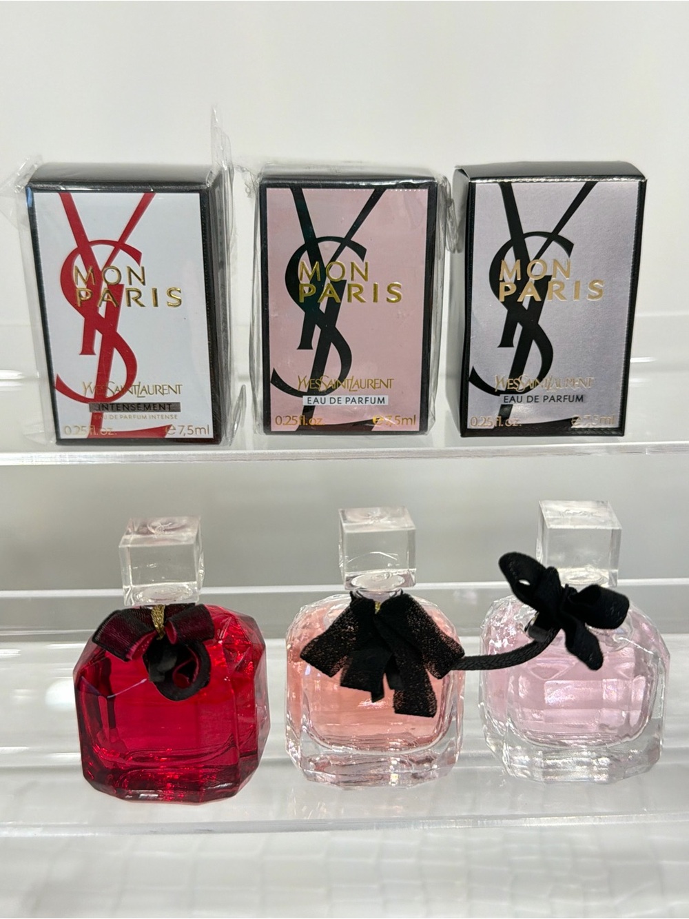 Mon Paris Miniature Trio - Red, Pink, Light Pink
